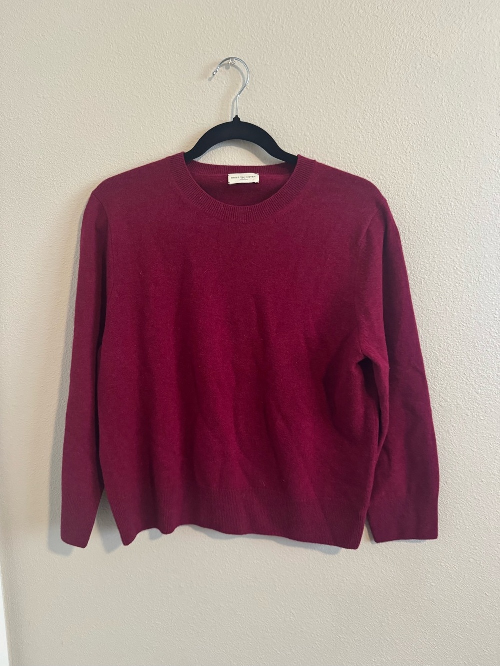 Dries Van Noten Crewneck Sweater in Deep Wine/Berry Color - Size M